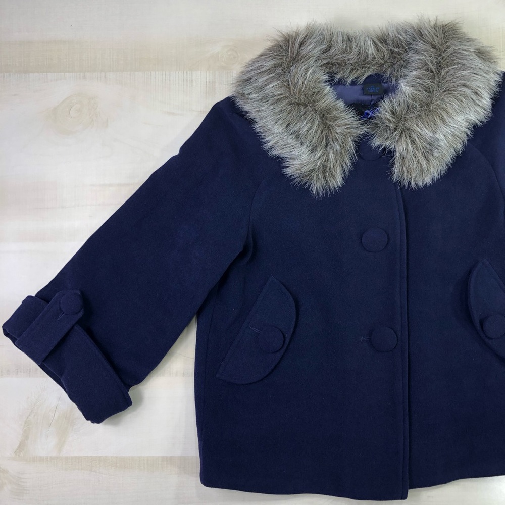 Jack BB Dakota Coat Kids Girl Fur Collar XS - Picture 3 of 7